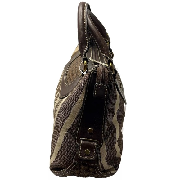 Fossil Reedan Stripe Deadstock Vintage Y2K Striped Satchel Bag Purse Woven - Picture 9 of 16